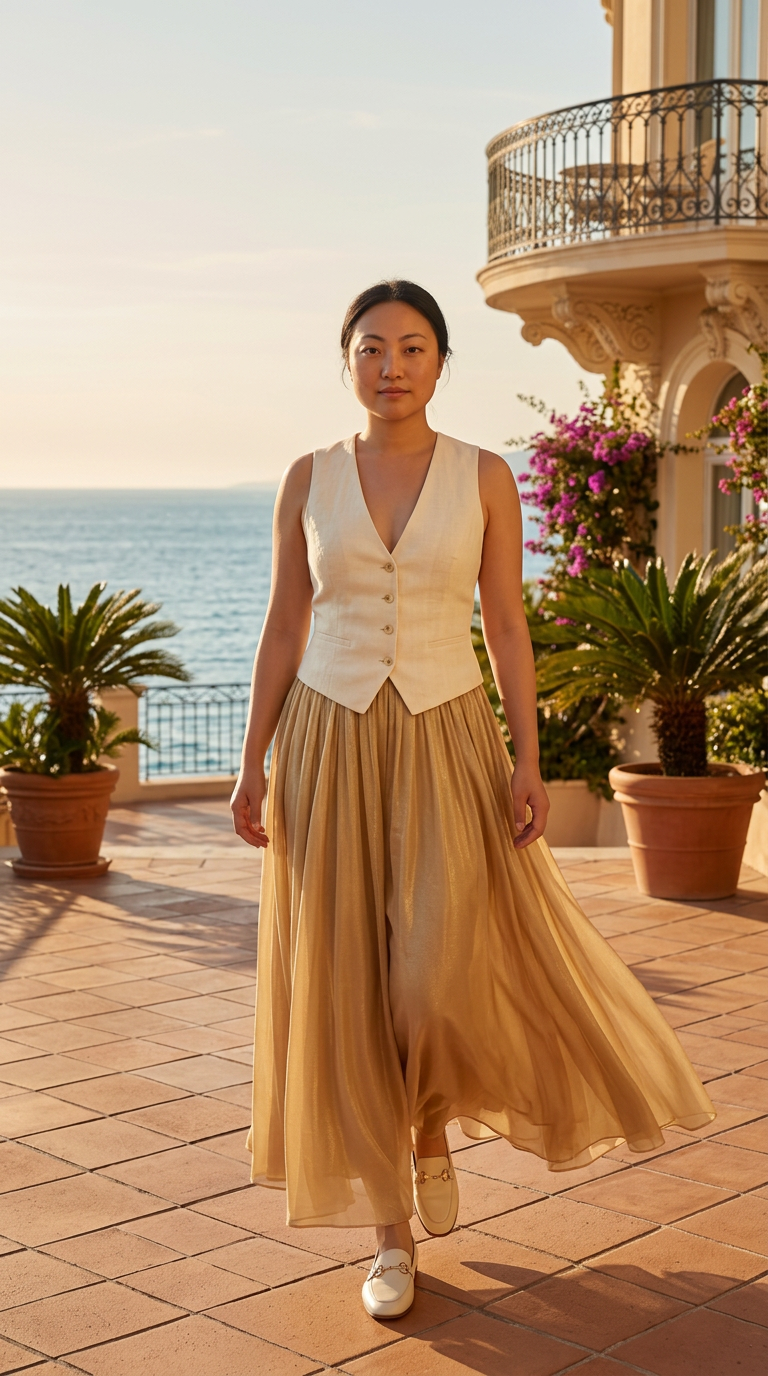 Golden Voyage Elegance AI fashion look 5
