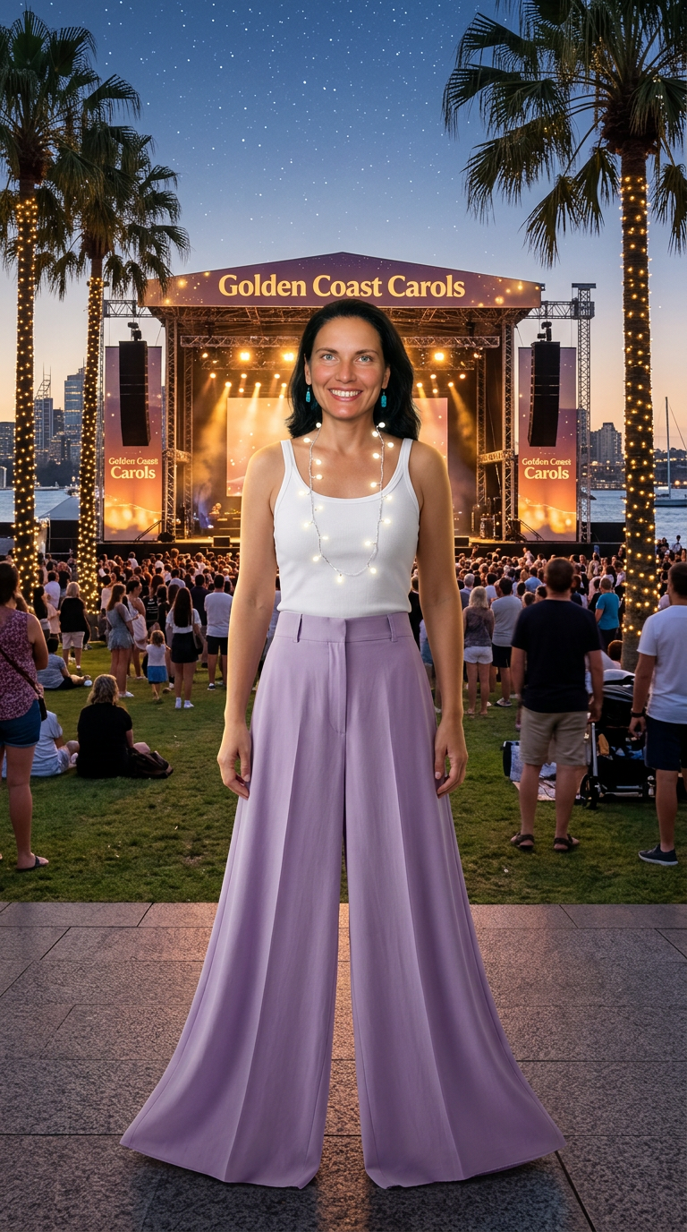 Golden Coast Carols AI fashion look 2