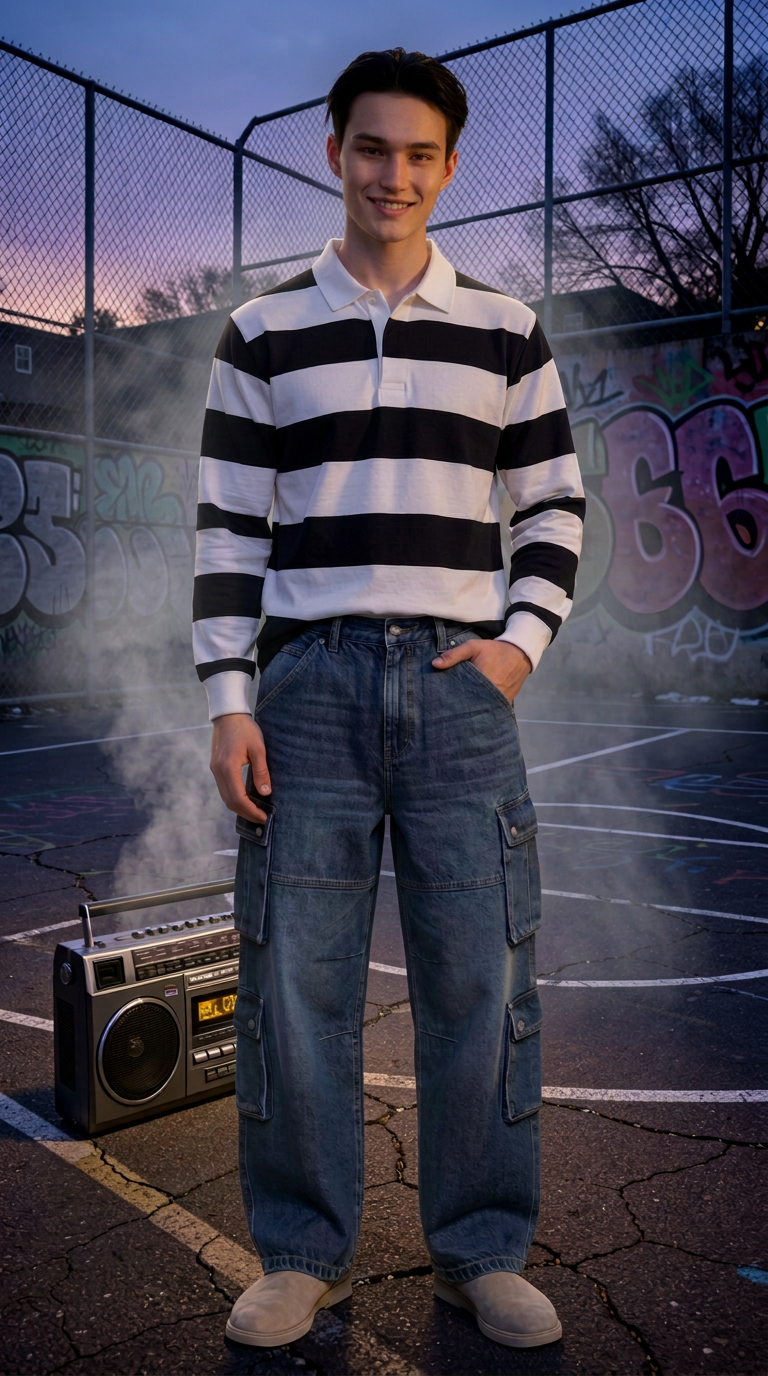 Boombox Block AI fashion look 1