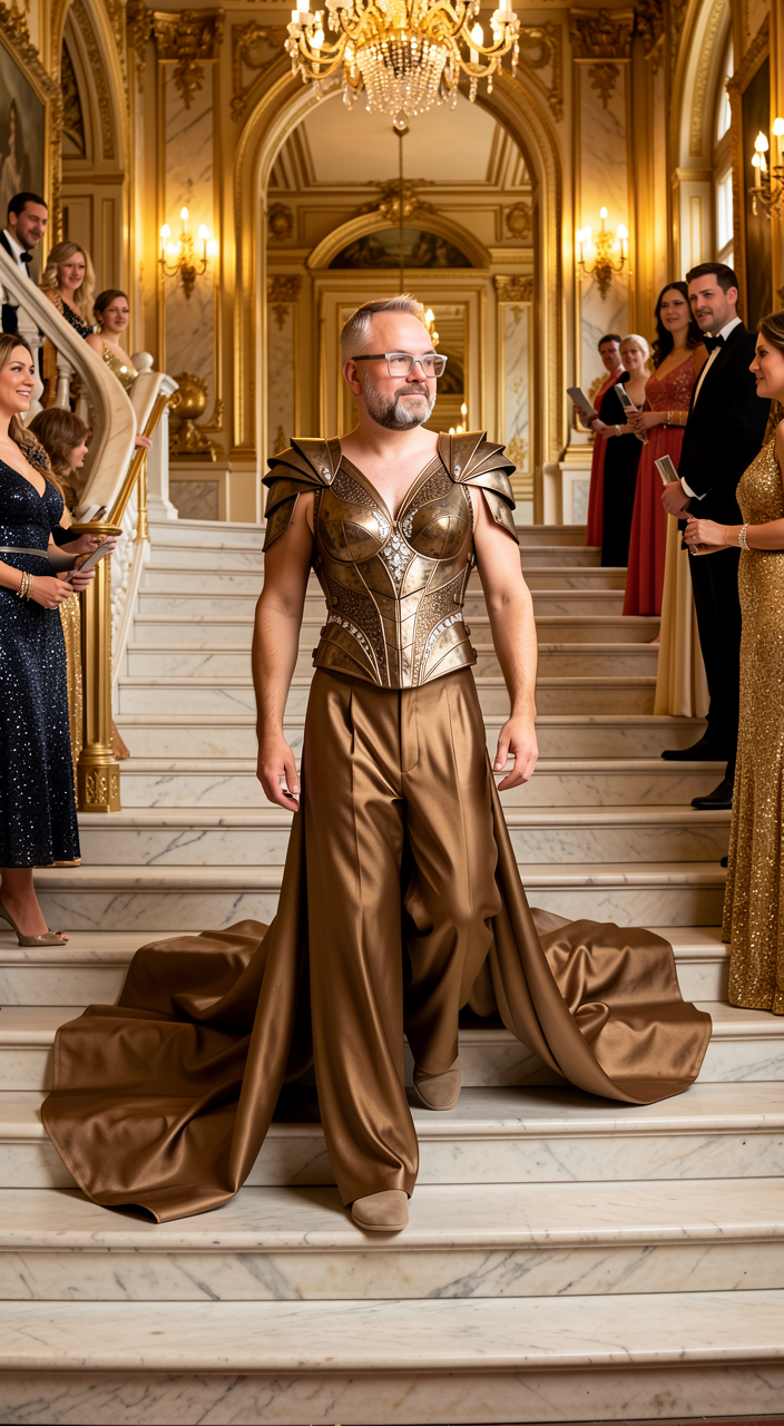 Golden Goddess Gala AI fashion look 2